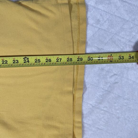Vtg Polo Ralph Lauren Custom Fit 2 Button Polo Shirt Yellow Preppy Men's Sz Lg - Picture 5 of 5